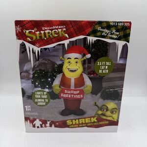 Shrek Christmas Inflatable Gemmy 3.5 ft Dreamworks Outdoor Yard Swamp Greetings
